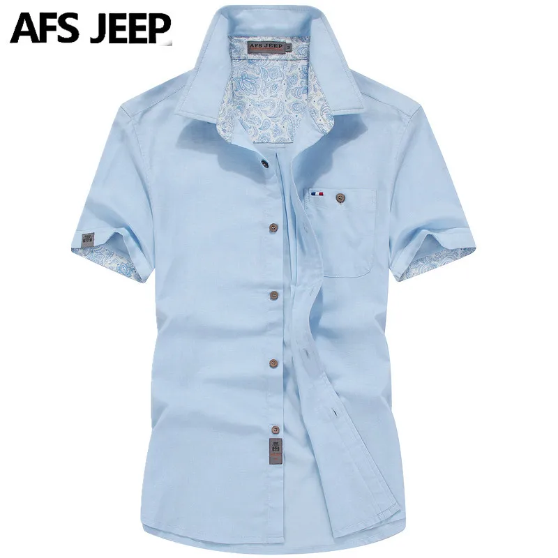 Высококачественные Брендовые мужские повседневные рубашки с коротким рукавом