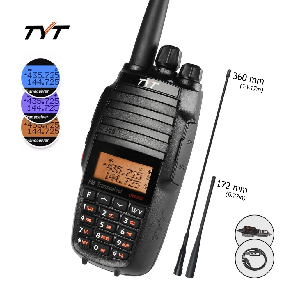 Ручной трансивер TYT UV8000E двухдиапазонный ретранслятор 10 Вт черный Tri Power 3600mA радио