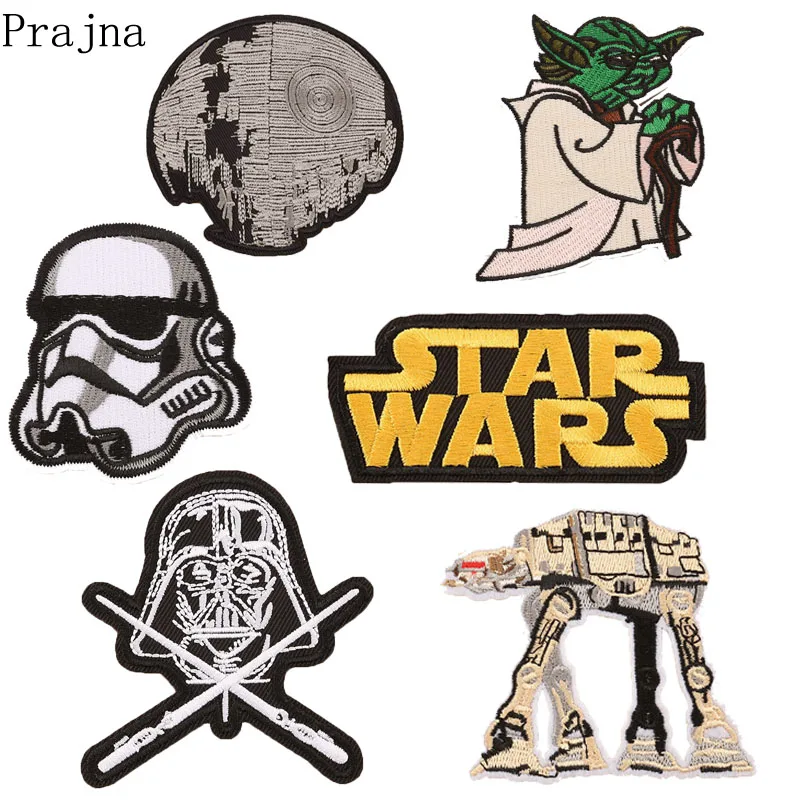 Серый Prajna Юрского периода Звездные войны Набор патчей странные вещи пришить железные нашивки для одежды вышитые черные гордыня патч пространство Parches - Цвет: Серый