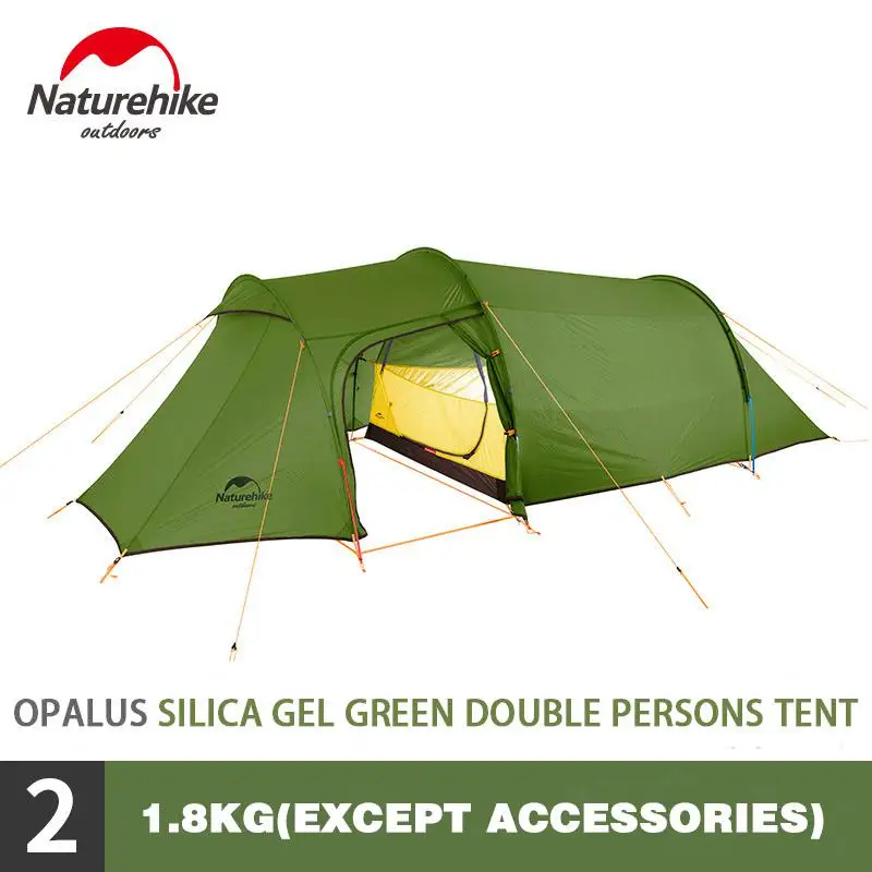 2 Persons-20D Nturehike Opalus туннельный кемпинговый тент 3-4 Personsn Сверхлегкий семейный тент 4 сезона 20D/210T тканевый тент Кемпинг Туризм - Цвет: 2 Persons-20D