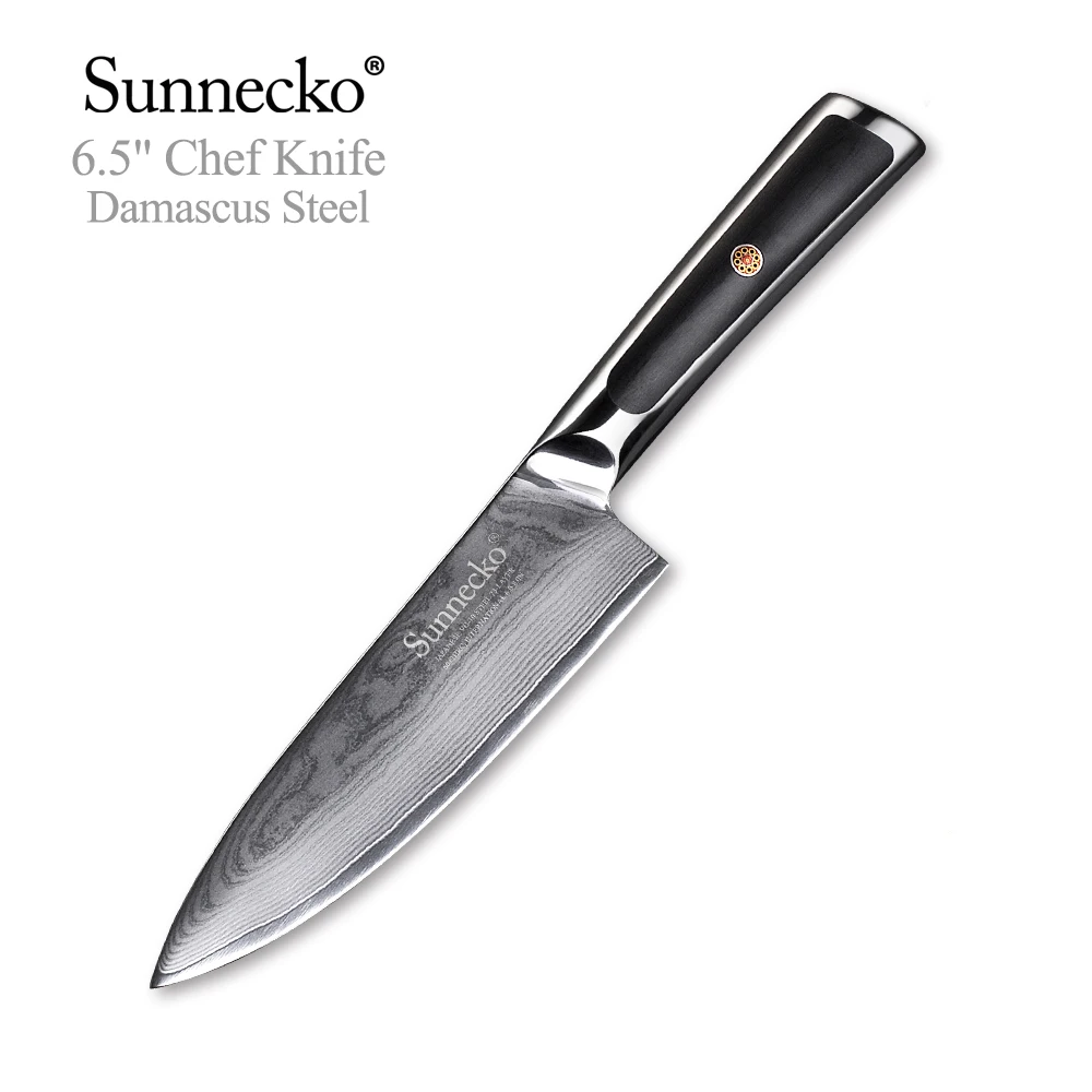 Набор японских кухонных ножей Sunnecko VG10 из дамасской стали подарочная