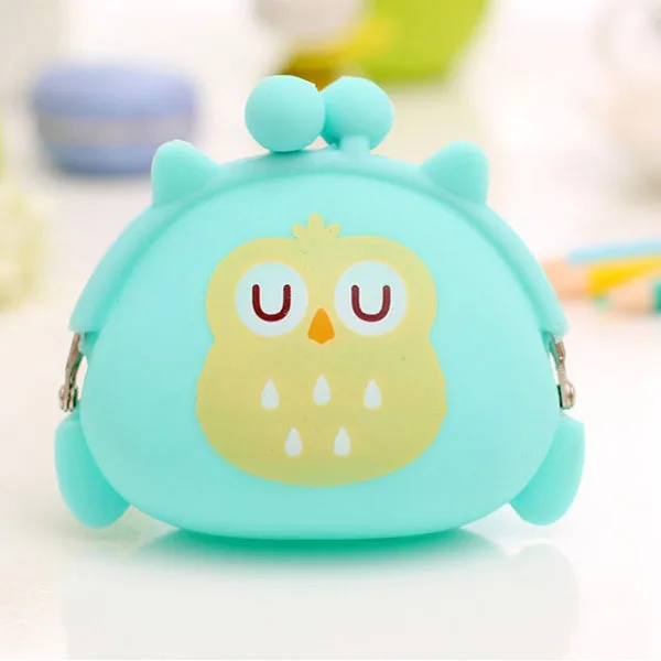 Kawaii конфеты Сова Бумажник силиконовые маленький мешочек Симпатичные Портмоне для девочек ключ резиновая кошелек детская мини животных чехол для хранения сумка - Цвет: style 2