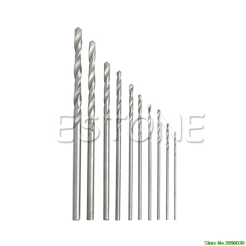

Hot Micro Aluminum Hand Drill Keyless Chuck + 10pcs Twist Drills Rotary Tools