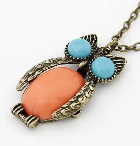 Модный бренд новинка ожерелье с цепочкой в виде совы из блестящего металла и