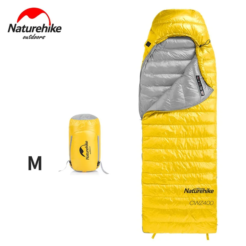 Yellow M Naturehike 550FP спальный мешок CWZ400 конверт Тип белый гусиный пух спальный мешок зимний теплый спальный мешок s - Цвет: Yellow M