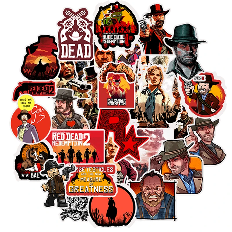 50 шт. Топ игры Красный Dead Redemption наклейки для ноутбука ПК скейтборд велосипед мотоцикл DIY водонепроницаемые игрушки Стикеры