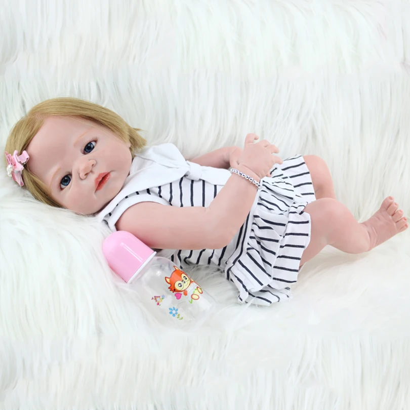 Кукла для малышей импортные светлые реалистичные волосы Reborn Lifelike мягкие милые