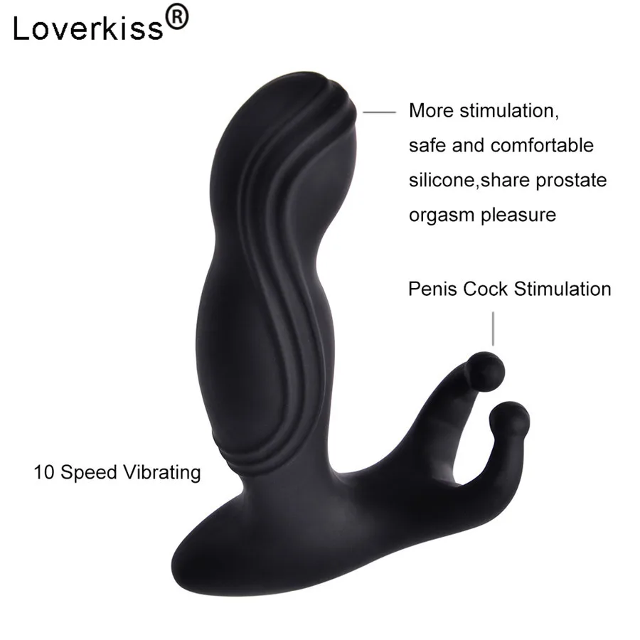 Силиконовая Анальная пробка Loverkiss с 10 вибрациями Анальный вибратор анус