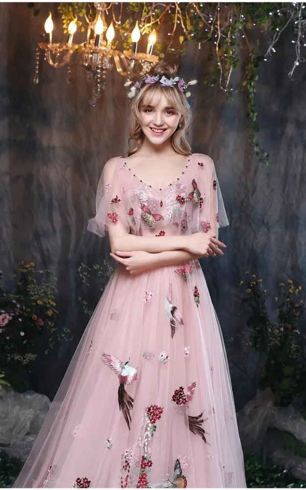 Vestidos De Novia роскошные розовые пляжные свадебные платья бабочка птица вышивка фотография сексуальное свадебное платье реальные фотографии