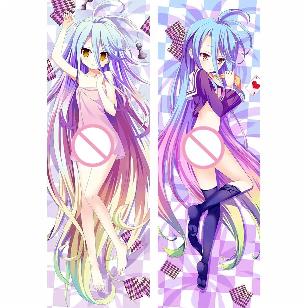 MMF Апрель 2018 без игры жизни аниме персонажи Sora и Shiro & Jibril наволочка для подушки Nogemu