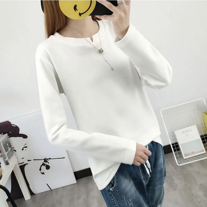 Женская хлопковая Футболка с круглым вырезом длинным рукавом|cotton t-shirt|t-shirt long