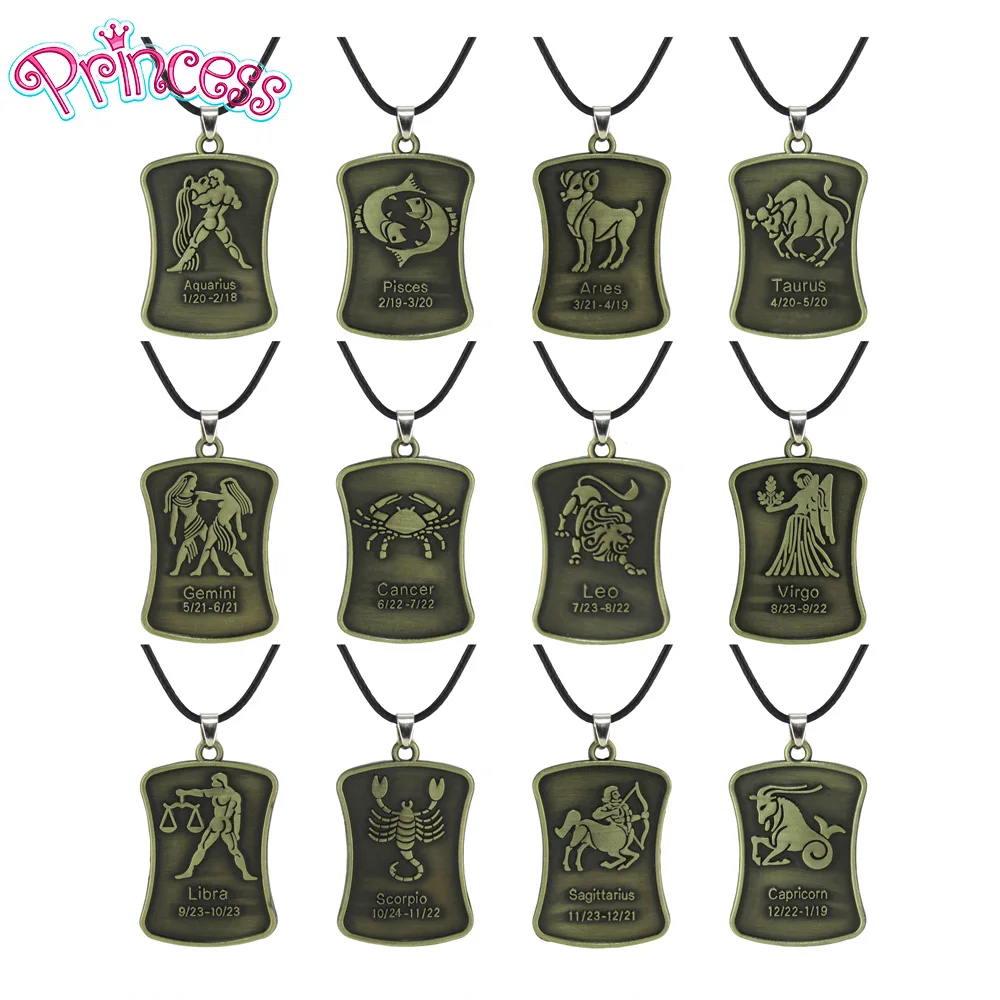 2019 модные ювелирные изделия ржавая бронза 12 созвездий кулон мужчины/женщины