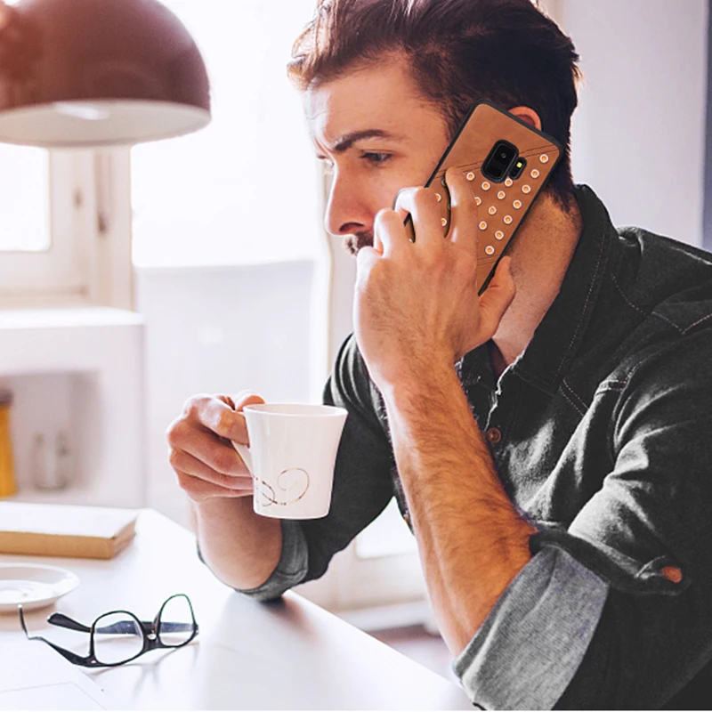 Футляр для Galaxy S9 из винтажной кожи с защитой от ударов, задняя крышка Samsung Plus Note 9, роскошные аксессуары Slim.