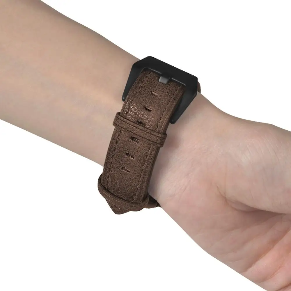 Ремешок из натуральной кожи для часов Amazfit Bip Bit старинный браслет Garmin Vivoactive3/Forerunner
