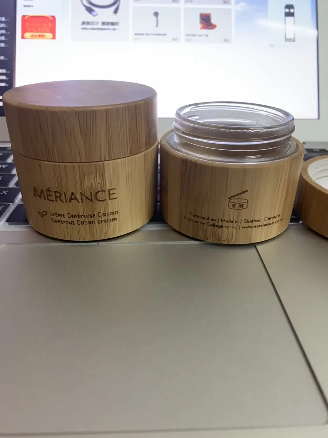 500 единиц 50g Внутренняя Стекло с бамбуковая баночка (стиль 3 ) 1oz пустые