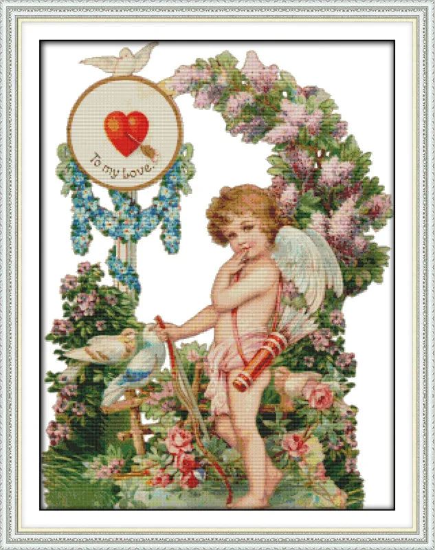 Набор для вышивки крестиком Купидон Ангел любви | Дом и сад