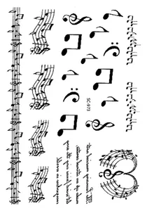 Пользовательские водонепроницаемые татуировки наклейки маленькие свежие татуировки наклейки оптом Модные Ноты можно настроить SC2973