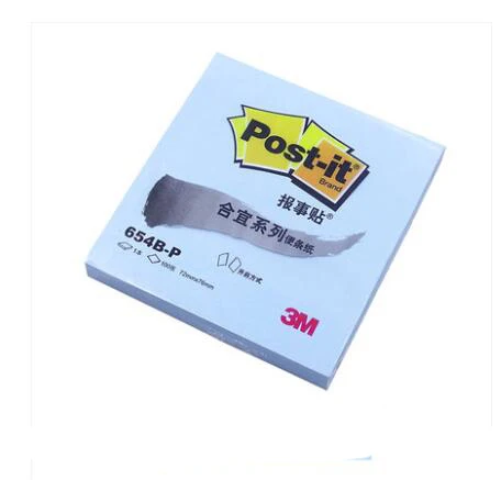 Синий 3M Post-it 100 листов на блокнот post it sticky notes для планировщика postit sticky note paper memo pad цена образца 654B-P - Цвет: Синий