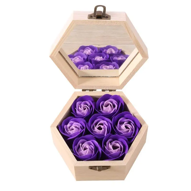 6 шт сердце Ароматическая ванна тело лепесток роза цветок мыло свадебное