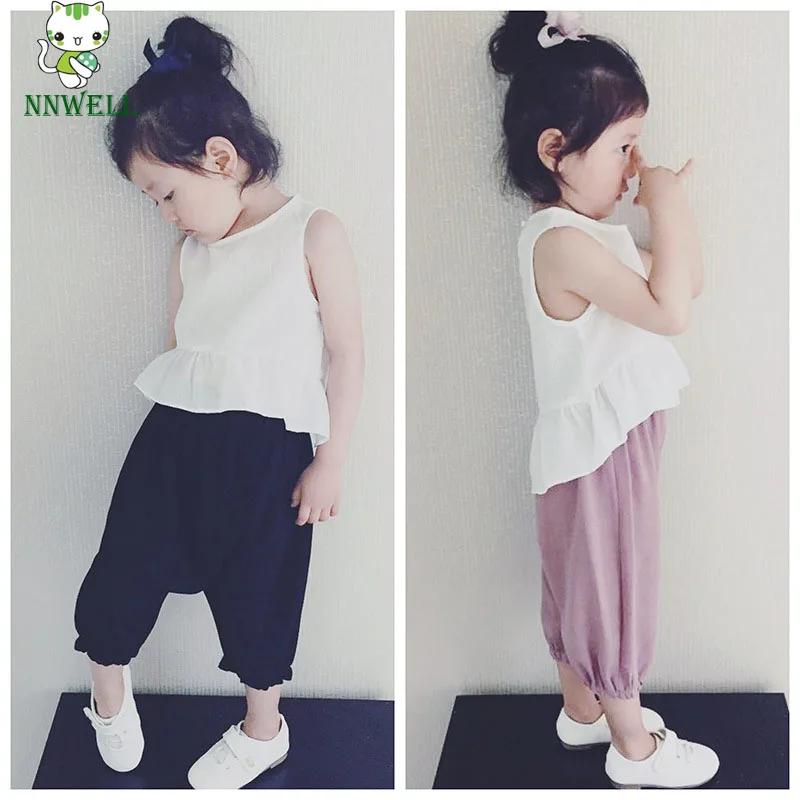 СЗ Мода 2017 г. летняя одежда для девочек в виде листка лотоса жилет Рубашки