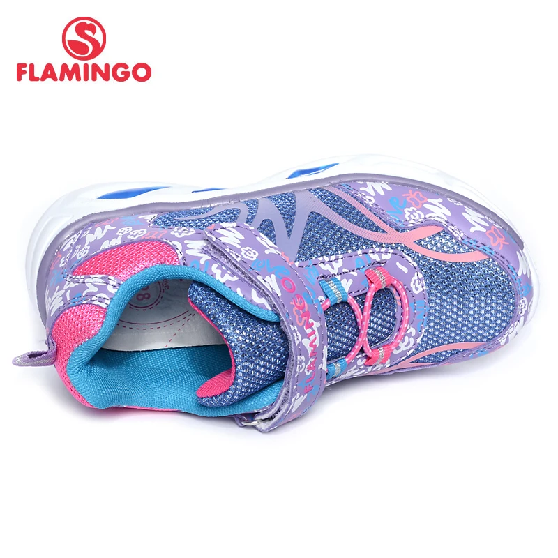 Фламинго Новое поступление 2017 года градиент цвета Дети Осень hook & loop кроссовки