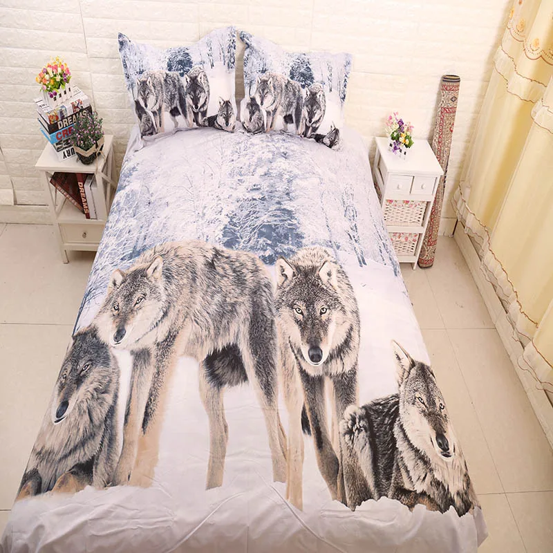 3D волк одеяло с изображением животных постельные принадлежности King Twin Queen размер