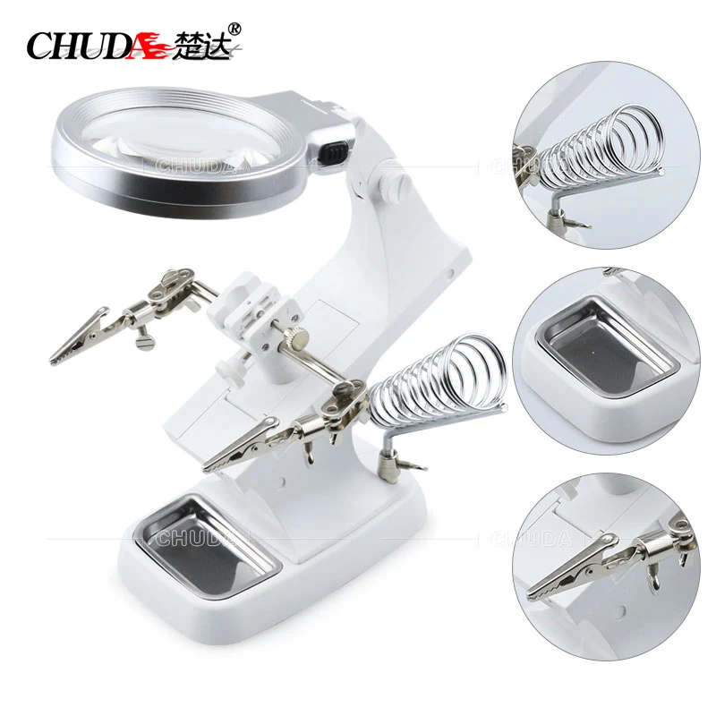 CHUDA 3.5X светодиодная лупа для сварки ручная пайка ремонт USB увеличительное стекло