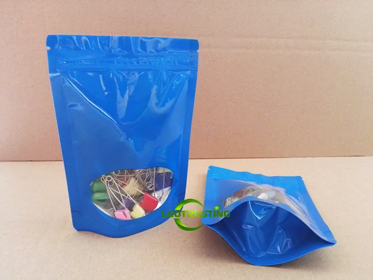 Leotrusting 50 шт. Глянцевая синяя элегантная фольгированная сумка с замком на молнии