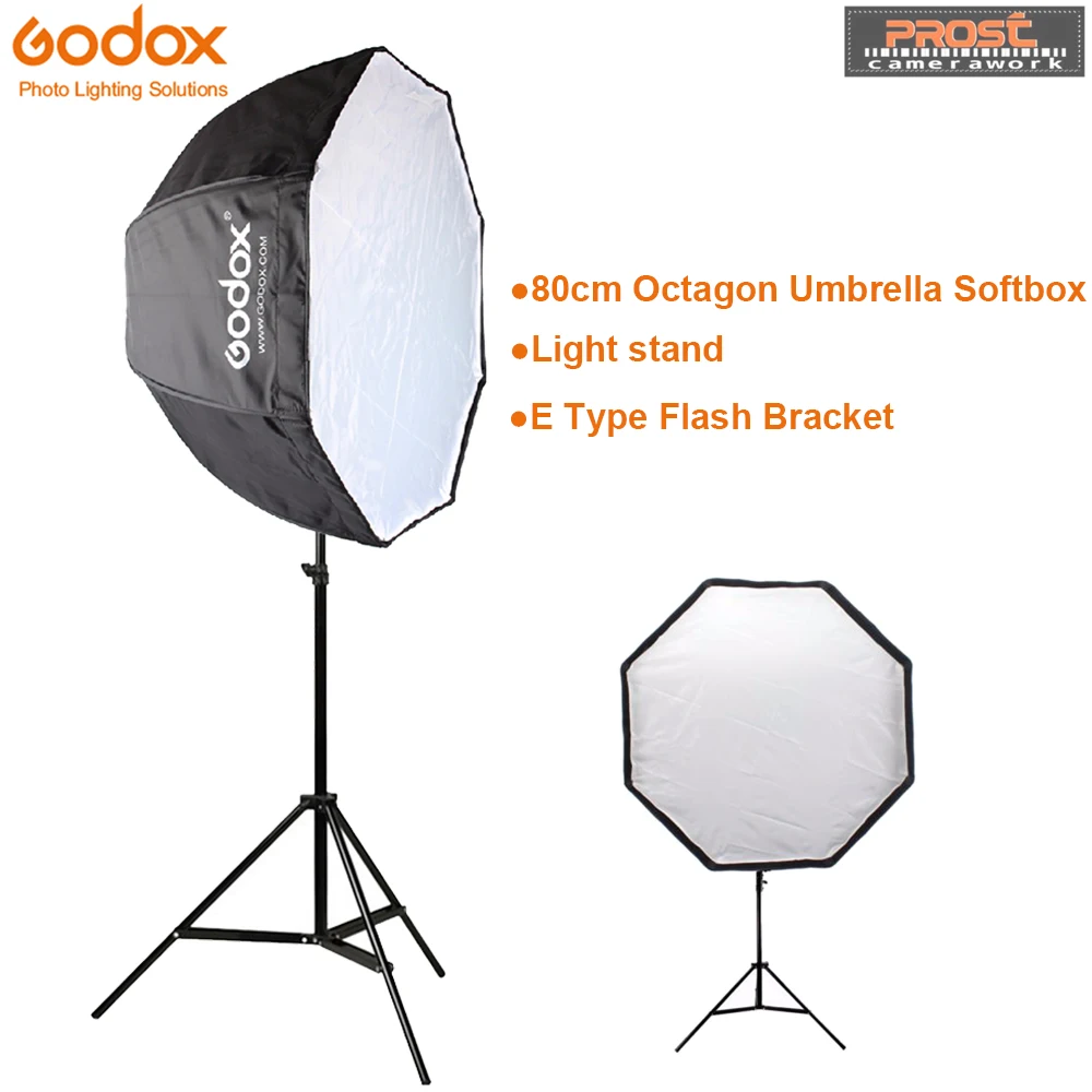 

Godox 80cm octagon umbrella softbox Light stand umbrella Hot shoe bracket kit for Flash Speedlite
