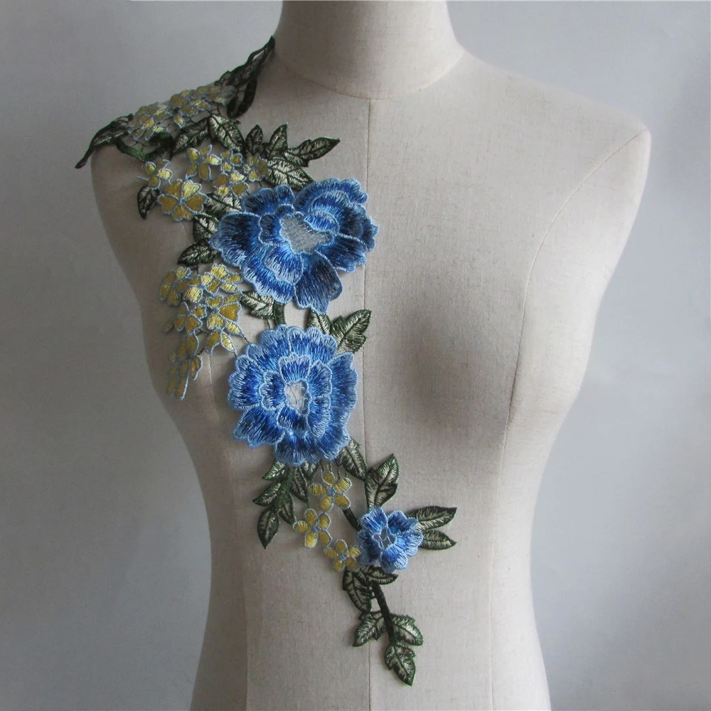 Новое поступление рукоделия с цветами на воротнике кружевная лента блестками