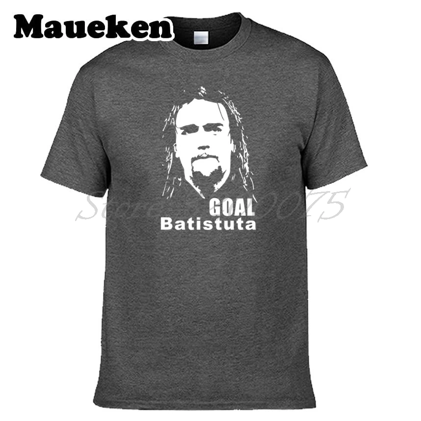Мужская футболка Gabriel Omar Batistuta 9 GOAL Silhouette Fiorentina ROMA Argentina Legend W18070201|Мужские футболки|