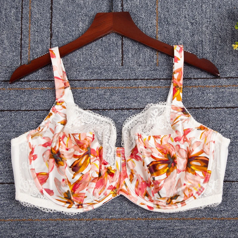 

32-40 DD/E/F/G Для женщин на косточках размера плюс мягкий гладкие атласные кружевные прозрачные ультра тонкий полный охват бюстгальтер