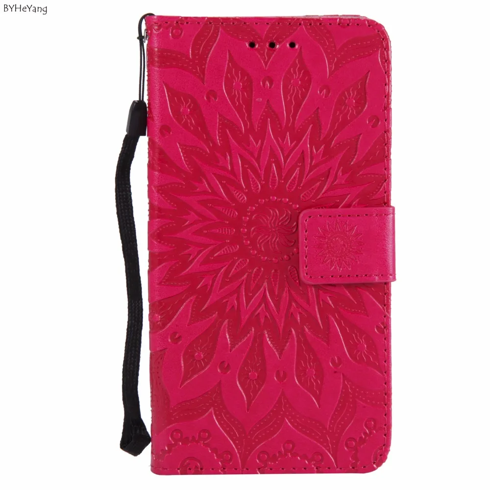 BYHeYang чехол для телефона Sony Xperia XZ2 кожаный флип с подсолнечником Капа отделением