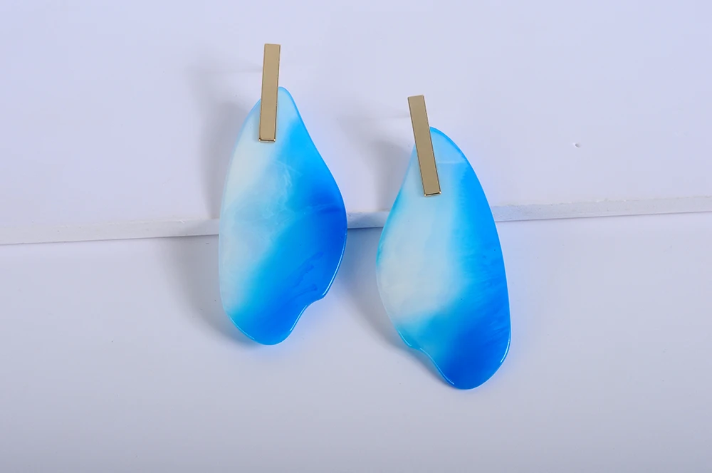 Irregular design Acrylic Drop Earring For Women Fashion Multicolor Statement Marble Effect Earring Acetate Jewelry