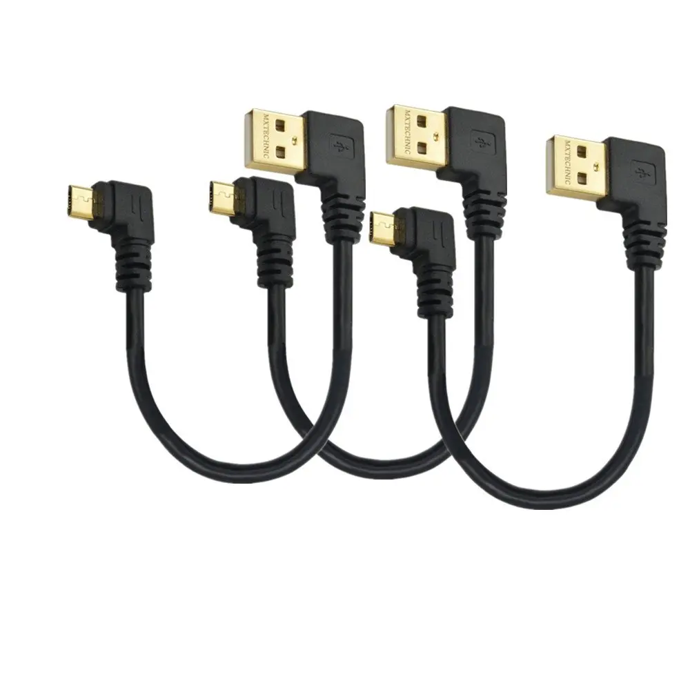 Короткий USB кабель для быстрой зарядки 90 градусов Micro шнур правый угол