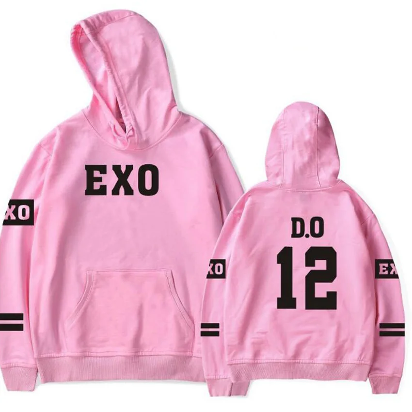 Корейский Kpop Exo толстовки для мужчин и женщин Harajuku флисовый пуловер с длинными рукавами толстовки с капюшоном хип-хоп спортивный костюм брендовая одежда 4XL - Цвет: DO 12