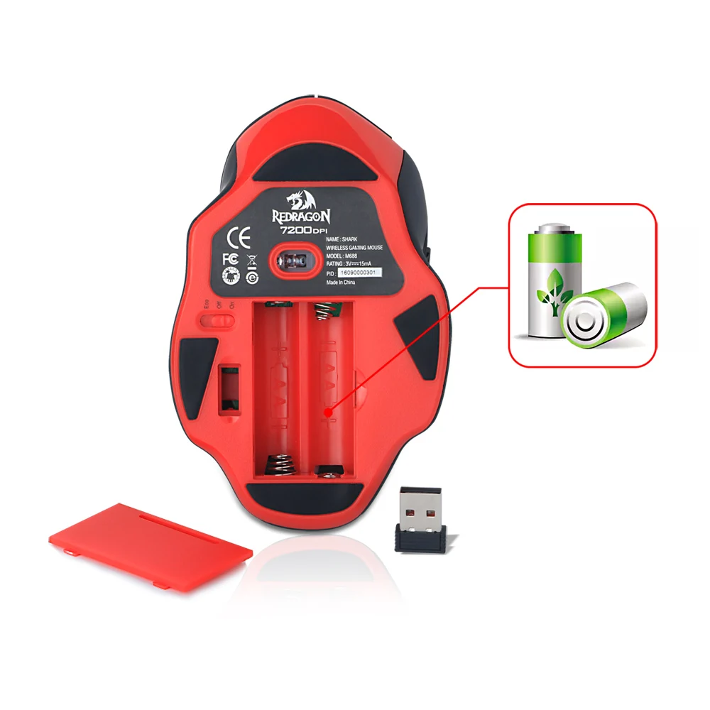 Redragon M688 7200 dpi программируемая игровая мышь беспроводная с 10 кнопками для ноутбука ПК