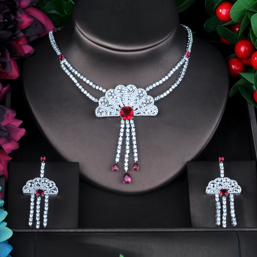 HIBRIDE большой бренд роскошный дизайн Дубай ювелирные наборы белый цвет Модный