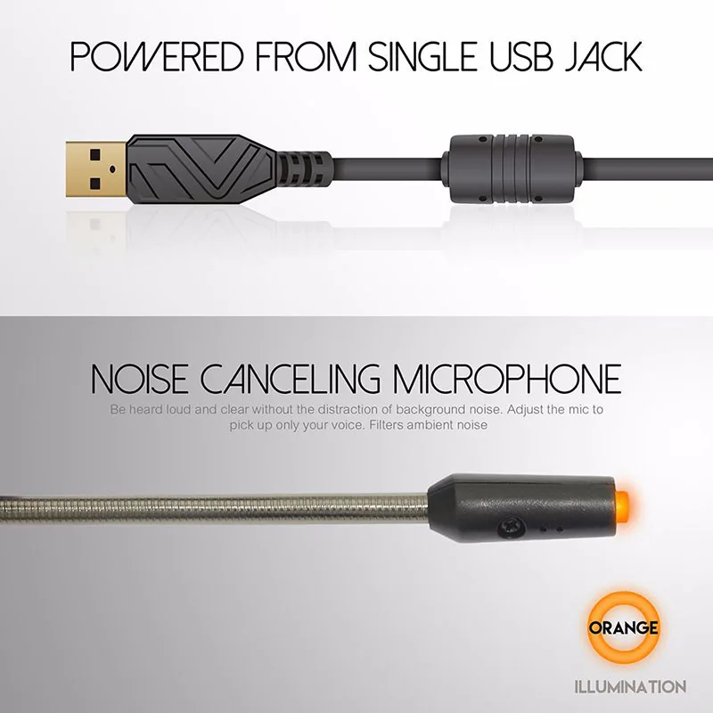 Наушники с шумоподавлением и микрофоном подсветильник RGB проводные USB мягкие