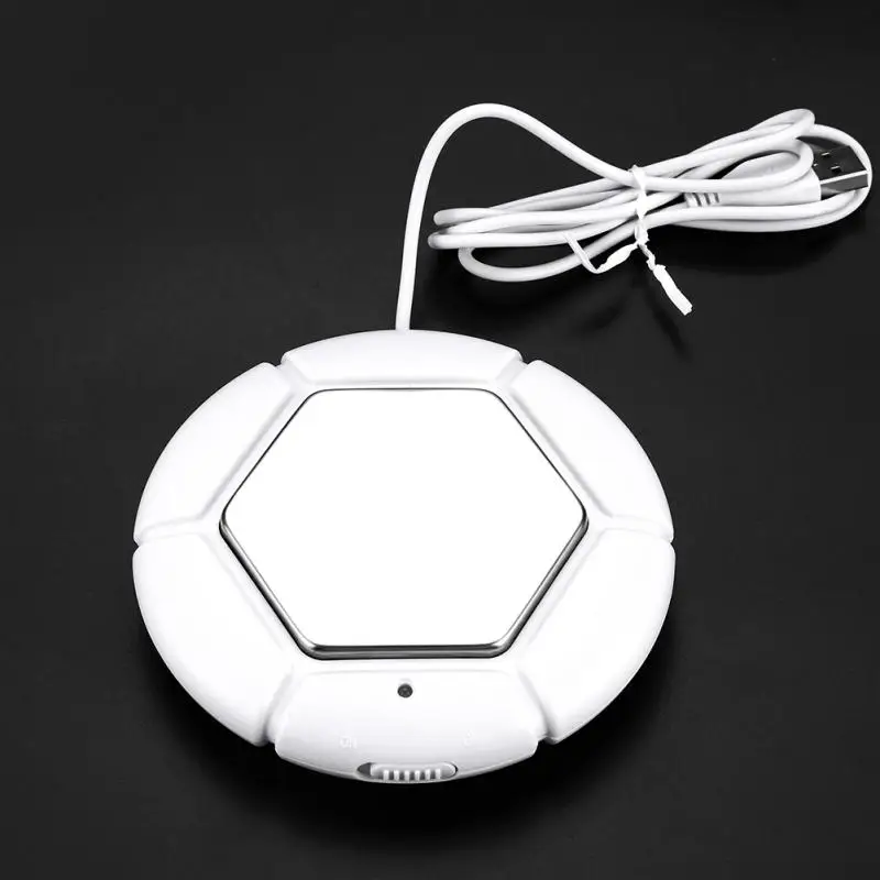 Белый Электрический подогреватель чашек, USB подогреватель чашек, модная металлическая молочная теплоизоляционная плита, кружка для чая, напитков, грелка для офиса и дома - Цвет: Белый