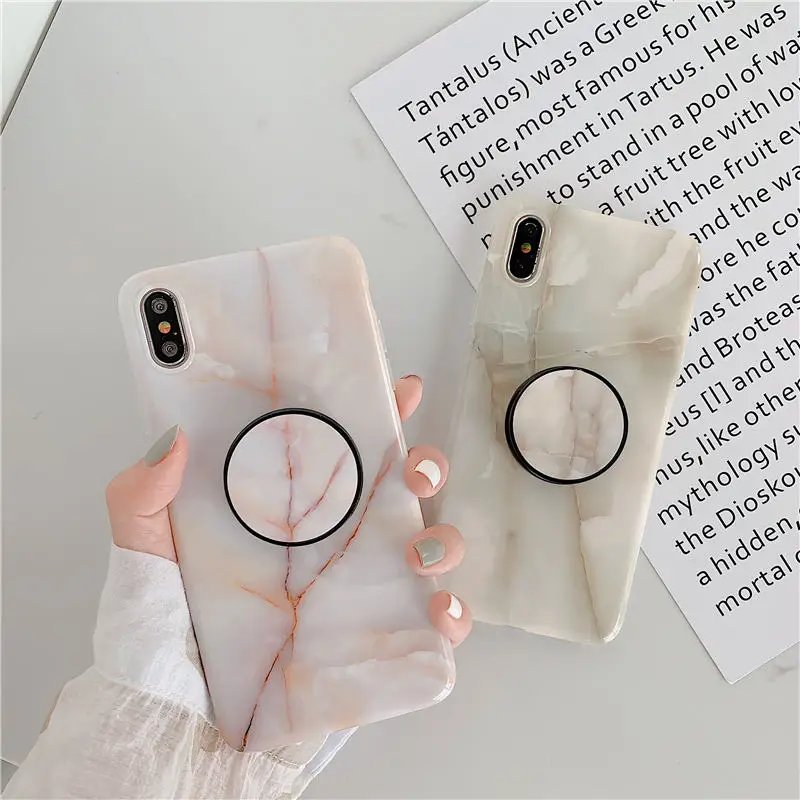 FLYKYLIN глянцевый мраморный чехол для iphone 6 S 7 8 Plus X XR XS Max Coque Ретро задняя крышка на