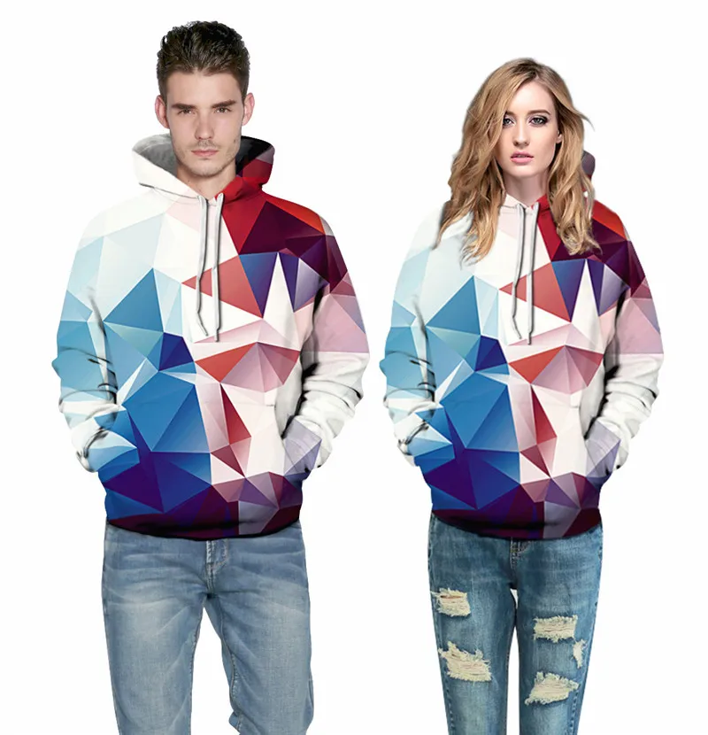 

Colorful Geometric Hooded Hoodies Women Hoody Men Sweatshirt Jumper Coats Tracksuits Unisex Pullovers Sweatshirts S-XXXL Hoodie