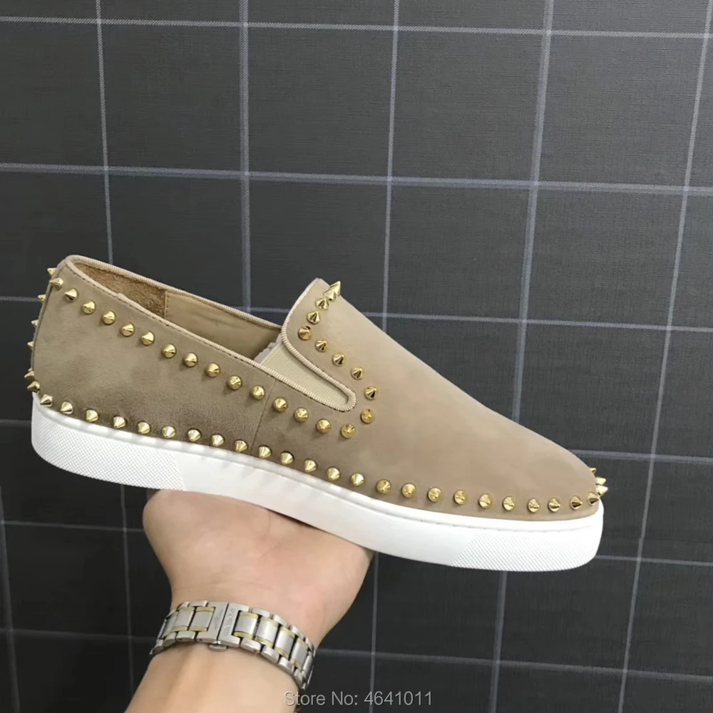 С низким вырезом для отдыха cl andgz slip On Полный бежевые кожаные обувь с красной подошвой для Мужская обувь Кроссовки повседневные плоские легкие кожаные туфли обувь