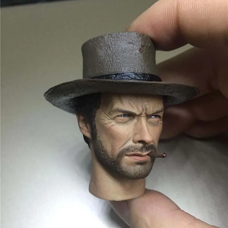 Mnotht 1/6 головы вырезать testa лепить Клин Иствуд для игрушка ковбойская одежда шапка