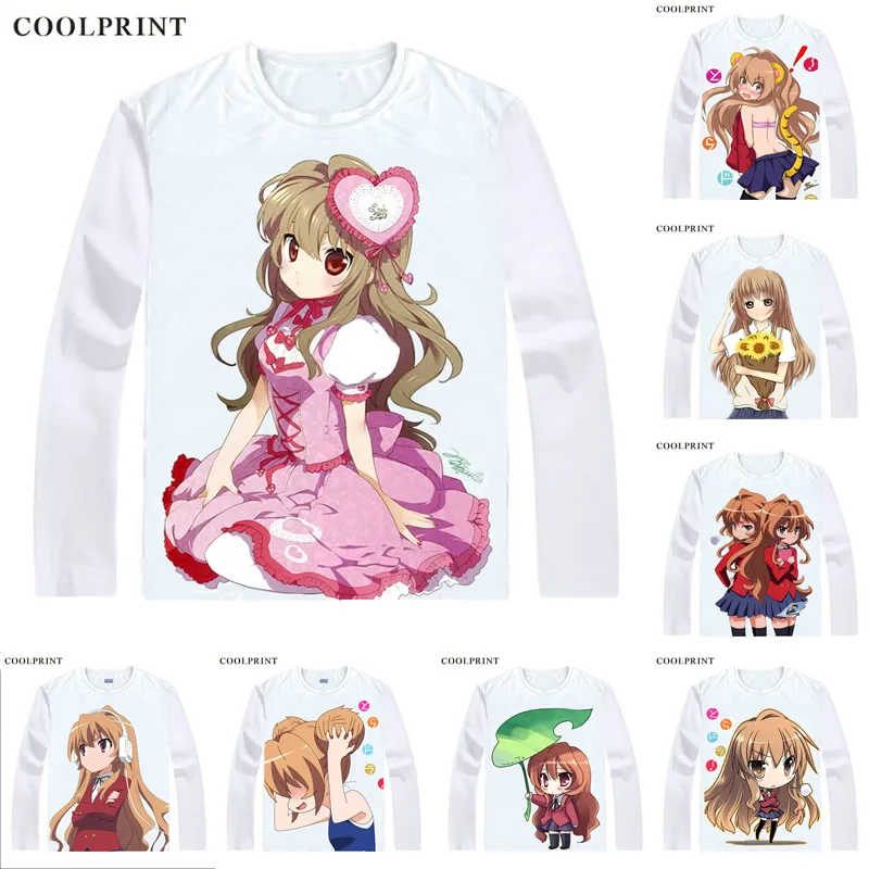 Мое Аниме Toradora! Футболки рубашки с длинным рукавом в разных стилях топ тигром