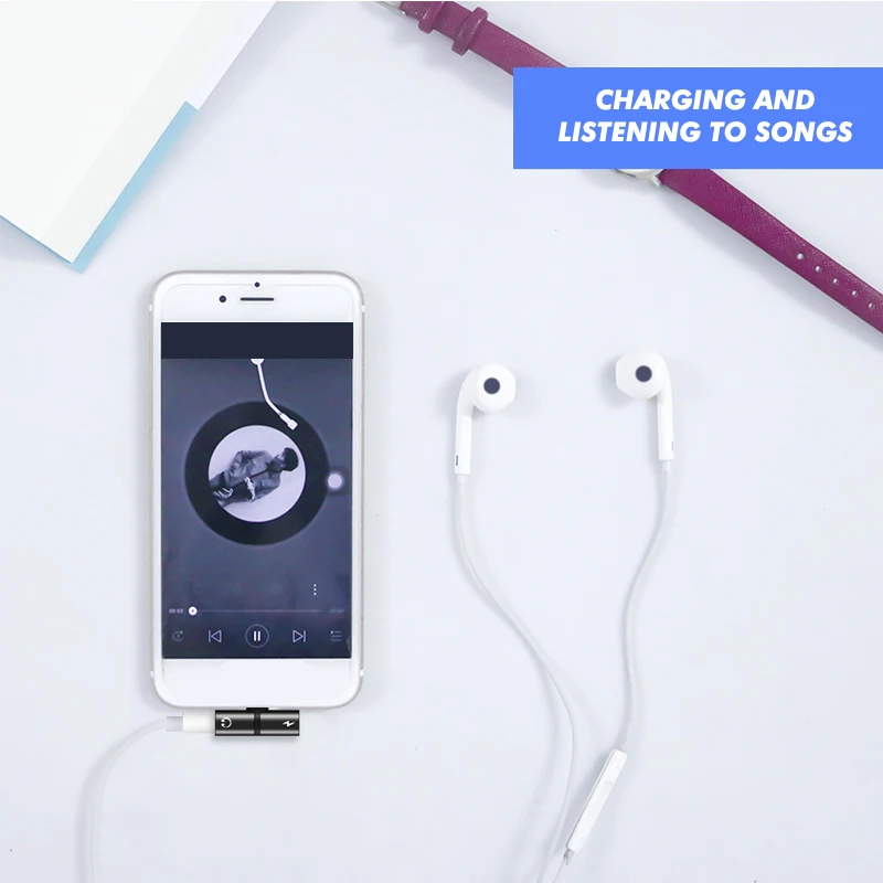 Overfly разъем разветвитель зарядное устройство аудио адаптер для наушников