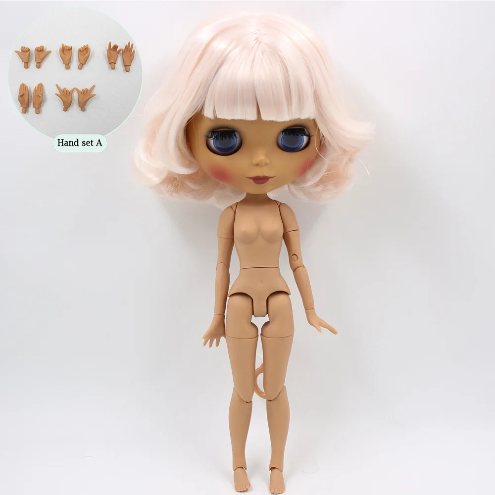 C doll with hand A ICY Nude Blyth изготовленная на заказ кукла № BL2352/136 бледно-розовые волосы 1/6 bjd, pullip, licca, jerryberry - Цвет: C doll with hand A