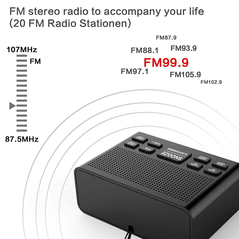 as shown Цифровой двойной будильник радиоприемники с AM/FM погоды влажности для спальни офисного стола TT-best - Цвет: as shown