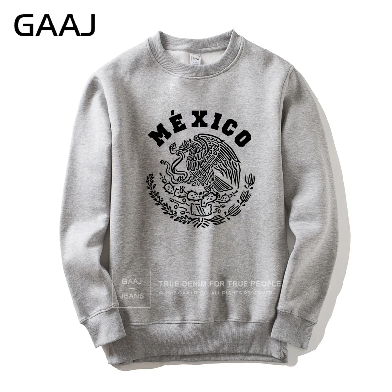 Grey GAAJ "флаг Мексики" с буквенным принтом Мужская толстовка худи куртка Северная Америка Высокое качество пальто модная мужская Повседневное спортивный костюм - Цвет: Grey