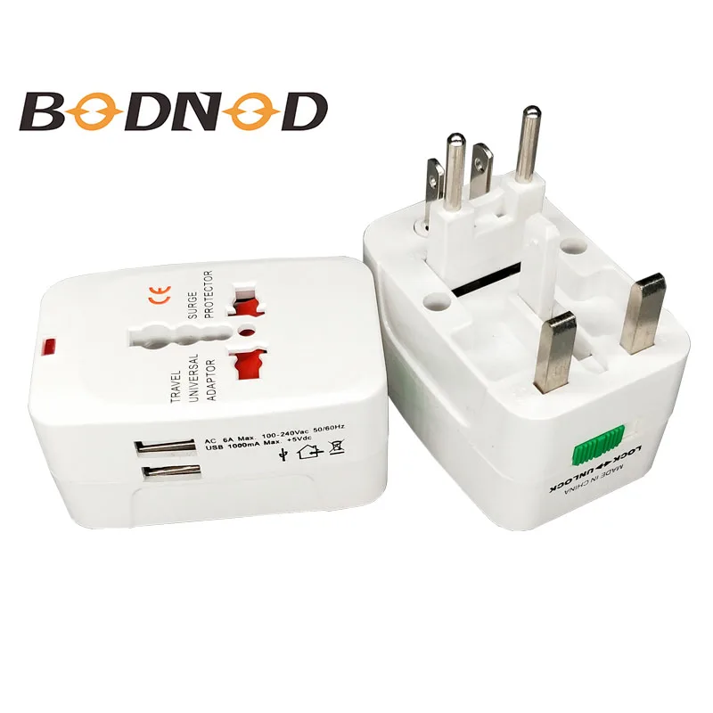 Все в одном Универсальный международный адаптер PluG 2 USB Порты и разъёмы World Travel AC Мощность Зарядное устройство адаптер с нами Великобритании ЕС конвертер разъем,розетка с usb,розетка usb,розетки с usb